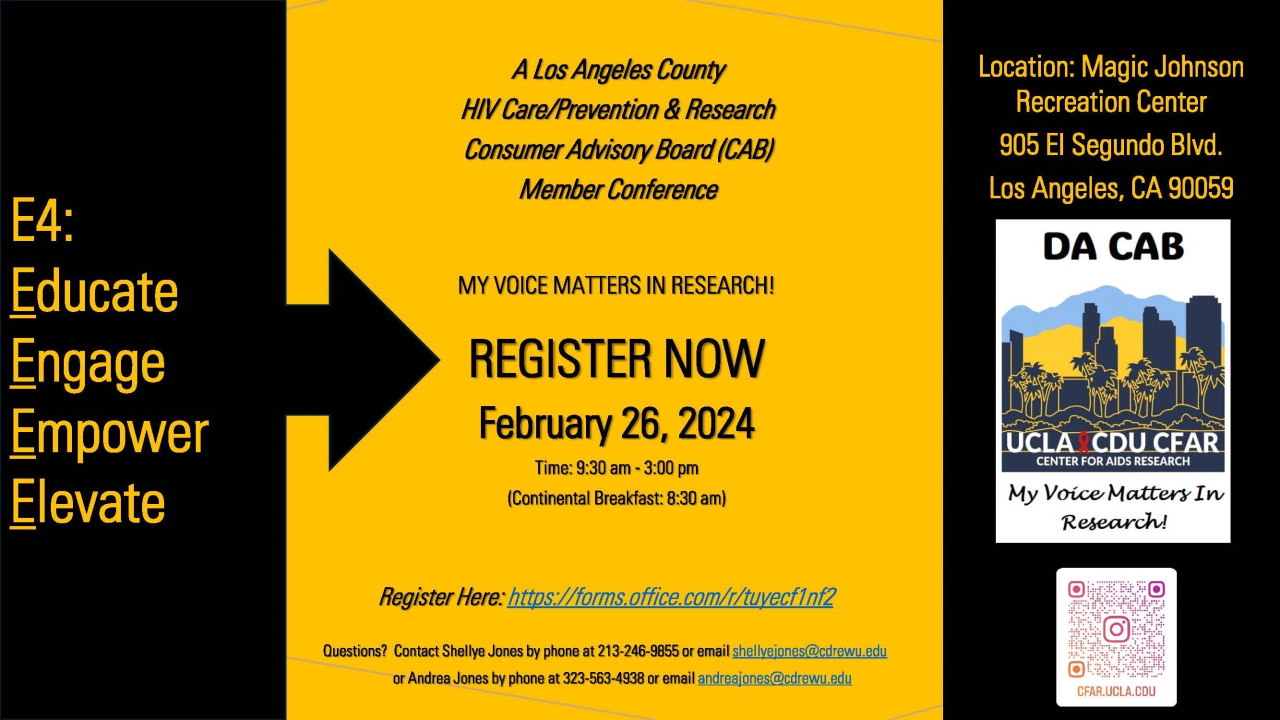 Register Now! Los Angeles County HIV/Care Prevention & Research Community Advisory Board Member Conference
