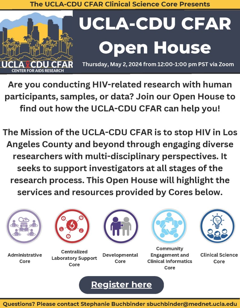UCLA-CDU CFAR Open House- May 2, 2024